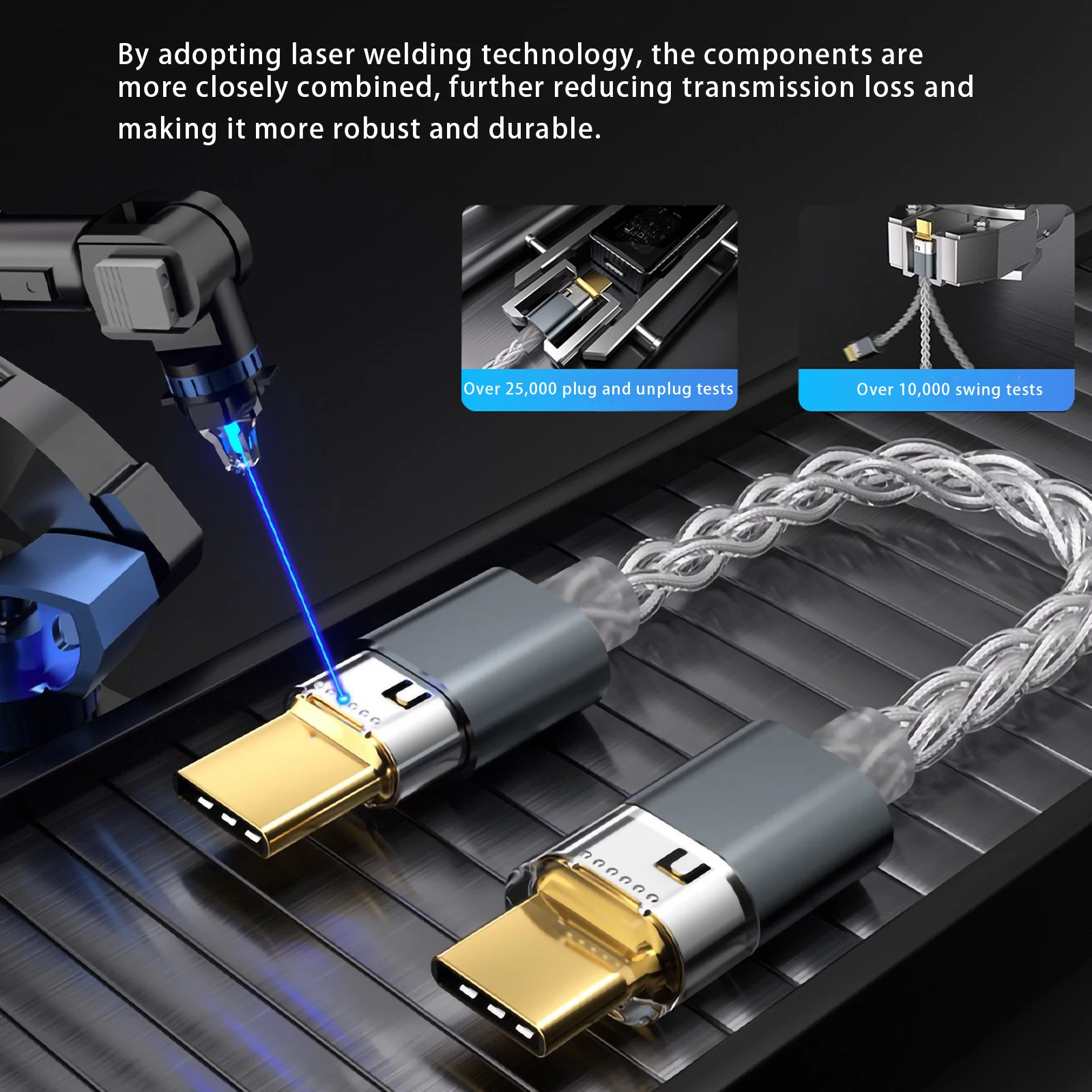 SIWRE OT1 USB-C To USB-C Audio Cable For Dongle DAC Portable Headphone Amp Silver-Plated Single Crystal Copper Type-c OTG Cables
