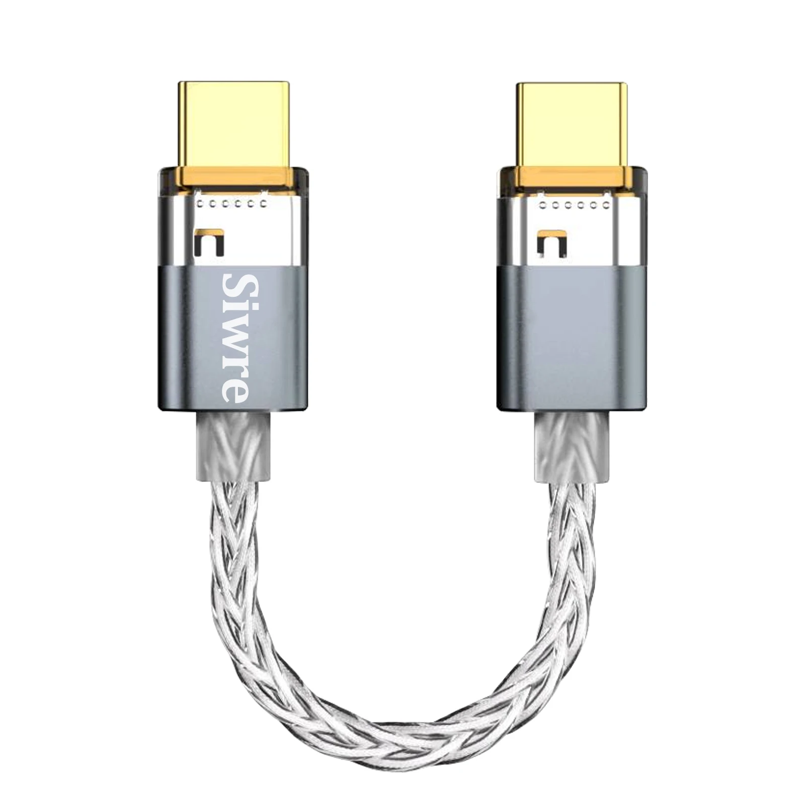 SIWRE OT1 USB-C To USB-C Audio Cable For Dongle DAC Portable Headphone Amp Silver-Plated Single Crystal Copper Type-c OTG Cables