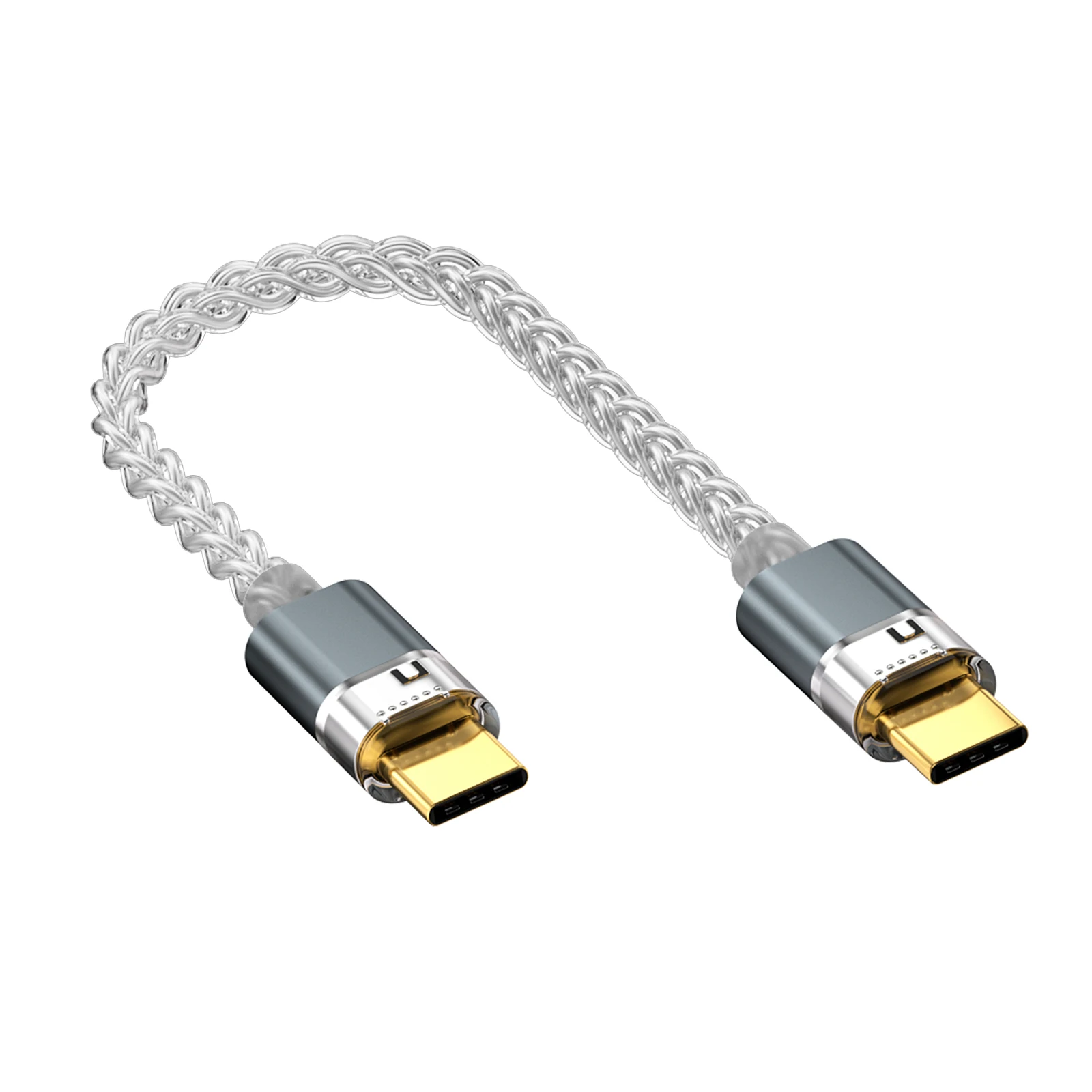 SIWRE OT1 USB-C To USB-C Audio Cable For Dongle DAC Portable Headphone Amp Silver-Plated Single Crystal Copper Type-c OTG Cables