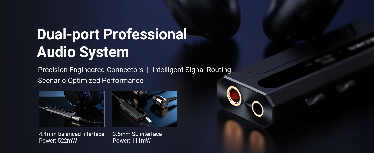 USB-C to AUX DAC Amp 3.5mm+4.4mm Hi-Res ES9028Q2M DSD256，For iPhone 15/16/17 Pro & Android