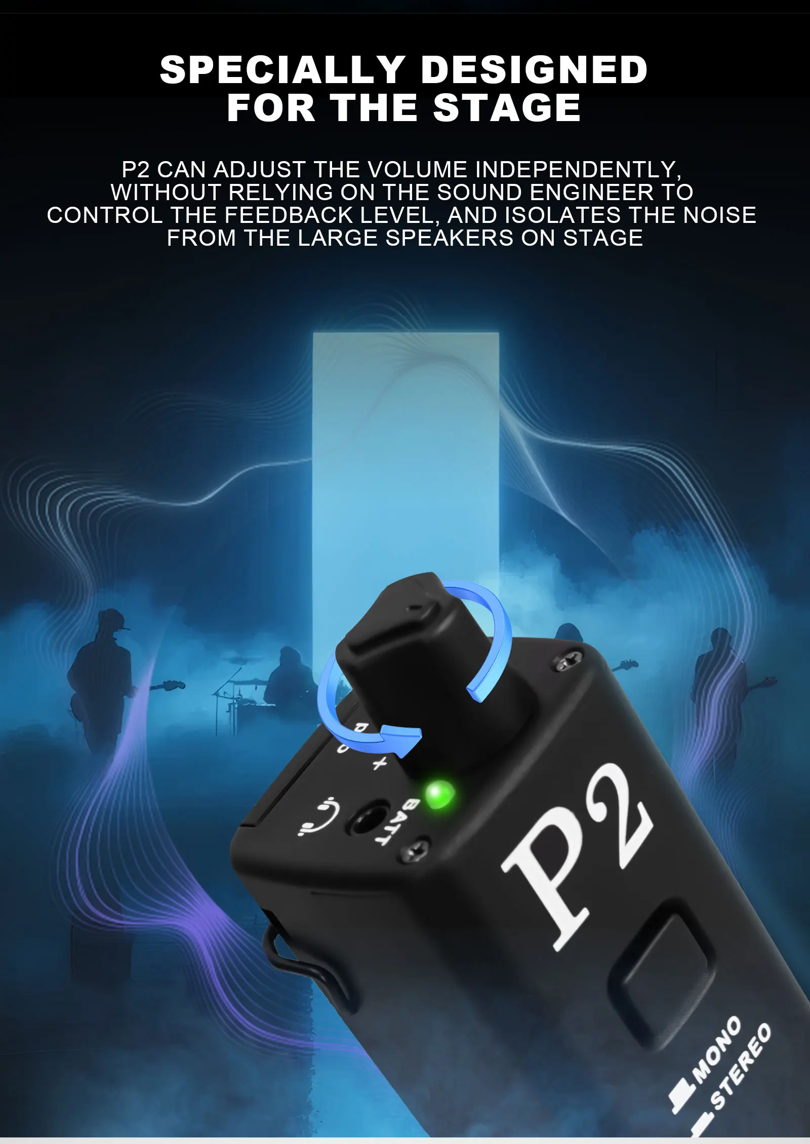 P2 Portable In-Ear Monitor Amplifier, Headphone Amp Na May XLR At TRS Input, 3.5mm Output