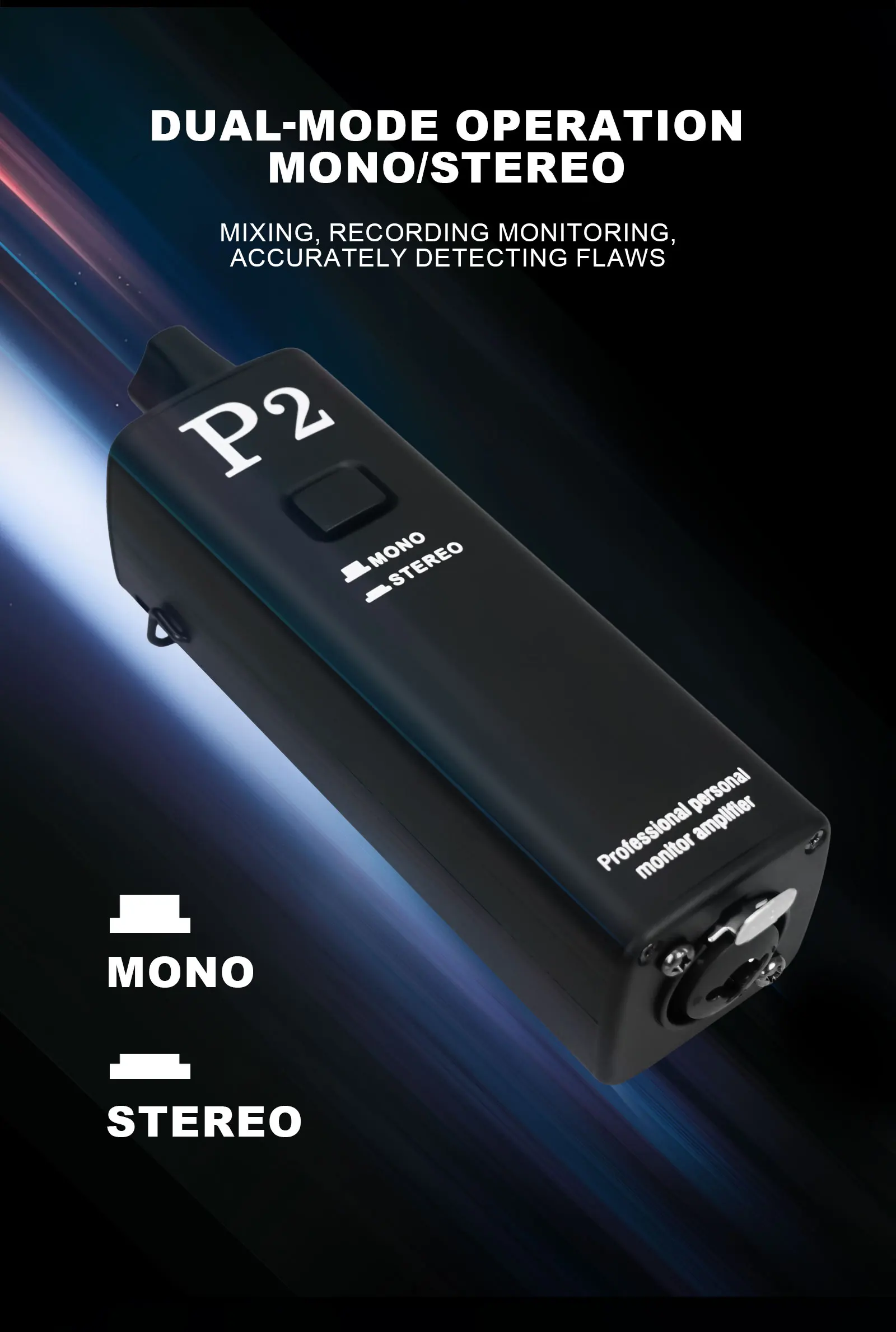 P2 Portable In-Ear Monitor Amplifier, Headphone Amp Na May XLR At TRS Input, 3.5mm Output