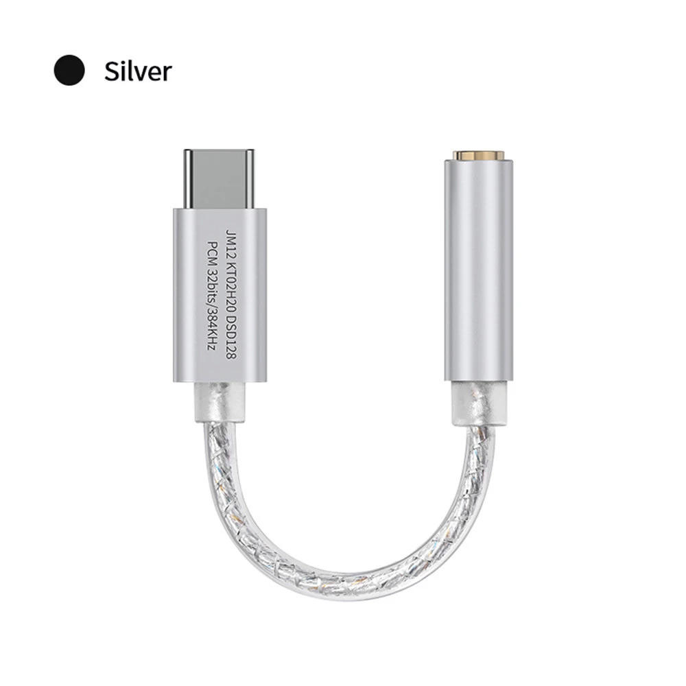 JCALLY JM12 Digital Audio Adapter Type-C to 3.5mm HIFI Sound DAC Decoder Headphone Amplifier for Phone PC Audio Cable