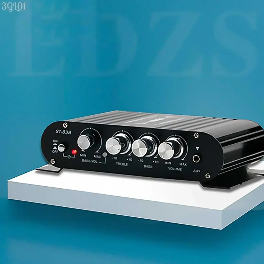 ST-838 HiFi 2.1 Channel Power Amplifier Bass and Treble Adjustment 80W*2 Stereo Bass Sound Amp Audio Amplifier Mini Media Player