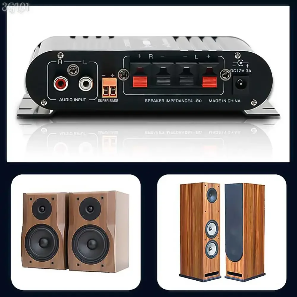 ST-838 HiFi 2.1 Channel Power Amplifier Bass and Treble Adjustment 80W*2 Stereo Bass Sound Amp Audio Amplifier Mini Media Player