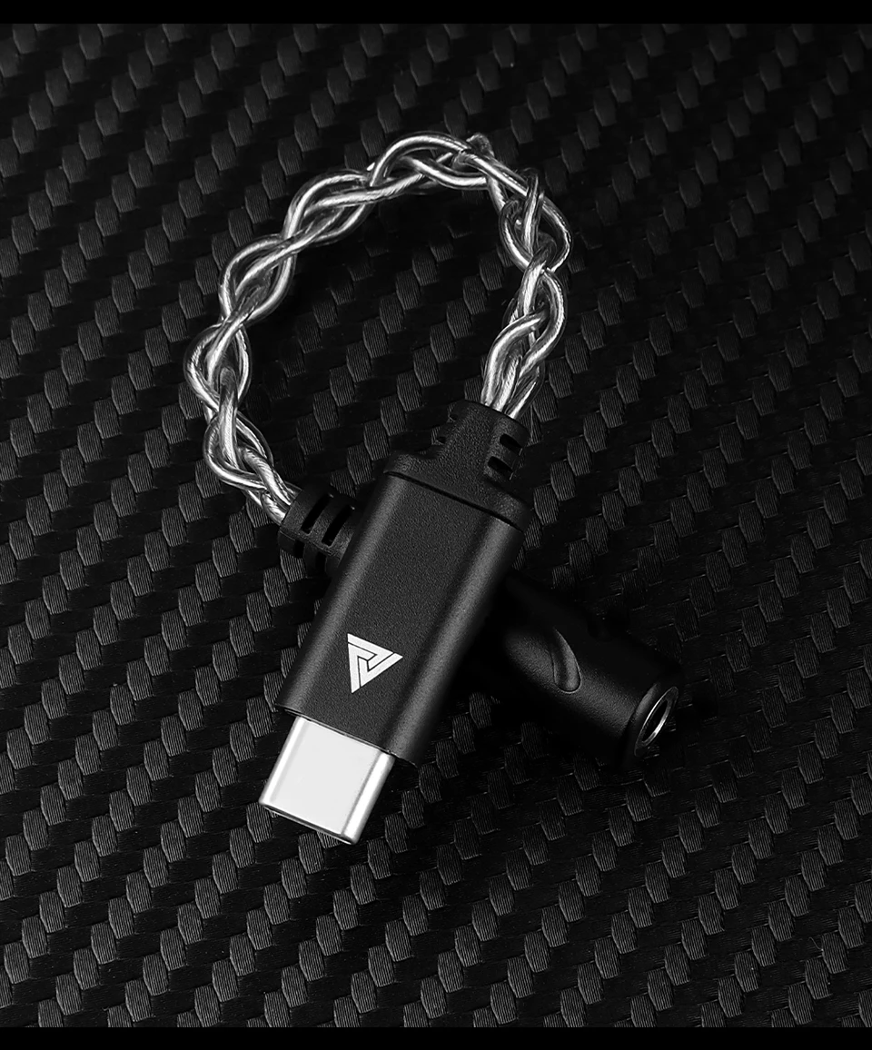 QKZ TC MAX Pro USB Type C to 3.5mm Conversion Interface headphone Amplifier Audio Decoder Earbuds Mobile Phone Adapter HiFi DAC