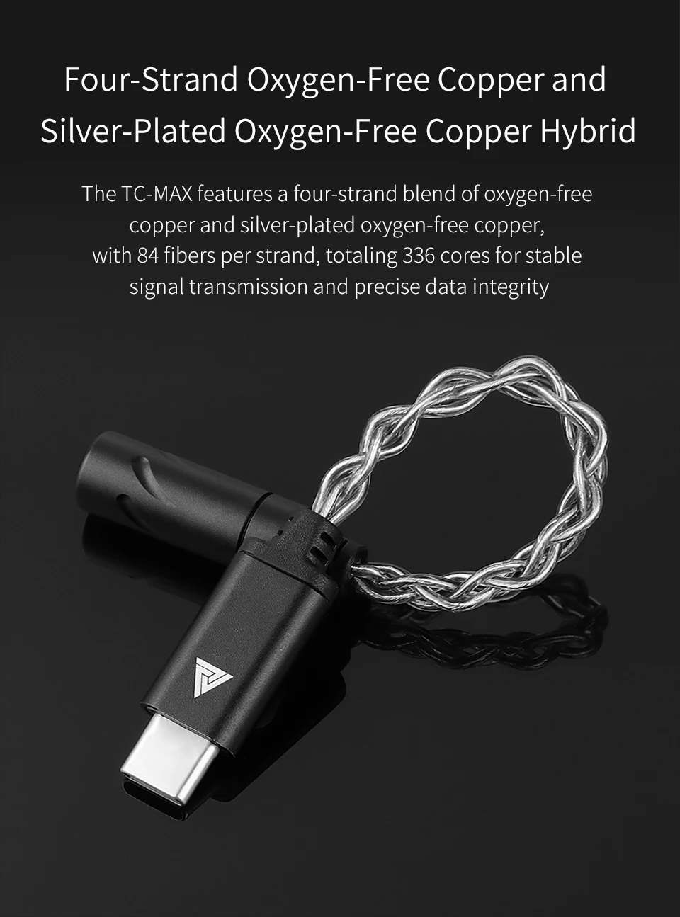 QKZ TC MAX Pro USB Type C to 3.5mm Conversion Interface headphone Amplifier Audio Decoder Earbuds Mobile Phone Adapter HiFi DAC