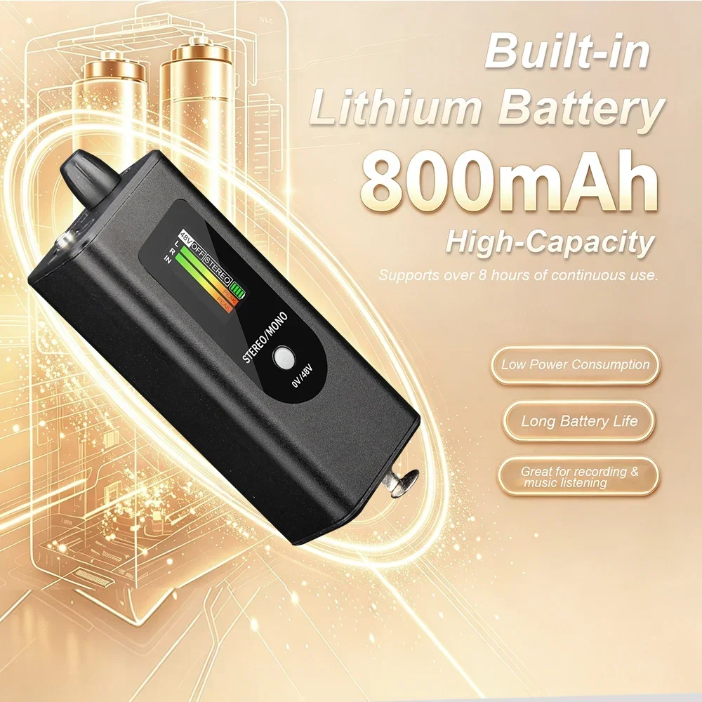 EM1 Professional Headphone Amplifier with 48V Phantom Power, OTG Connection, TFT Display, Channel Switching, and Low-Noise M