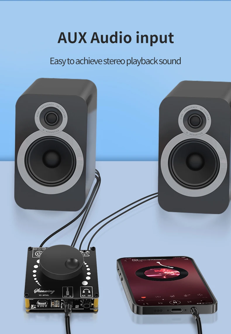 DIY Audio Modification Module 50W*2 Mini Digital Stereo Amplifier  Speaker Power Amplifier Board Module Bluetooth 5.0 YS-AP50L