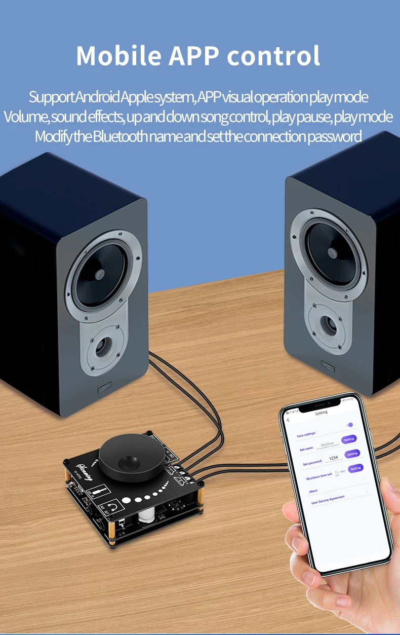DIY Audio Modification Module 50W*2 Mini Digital Stereo Amplifier  Speaker Power Amplifier Board Module Bluetooth 5.0 YS-AP50L