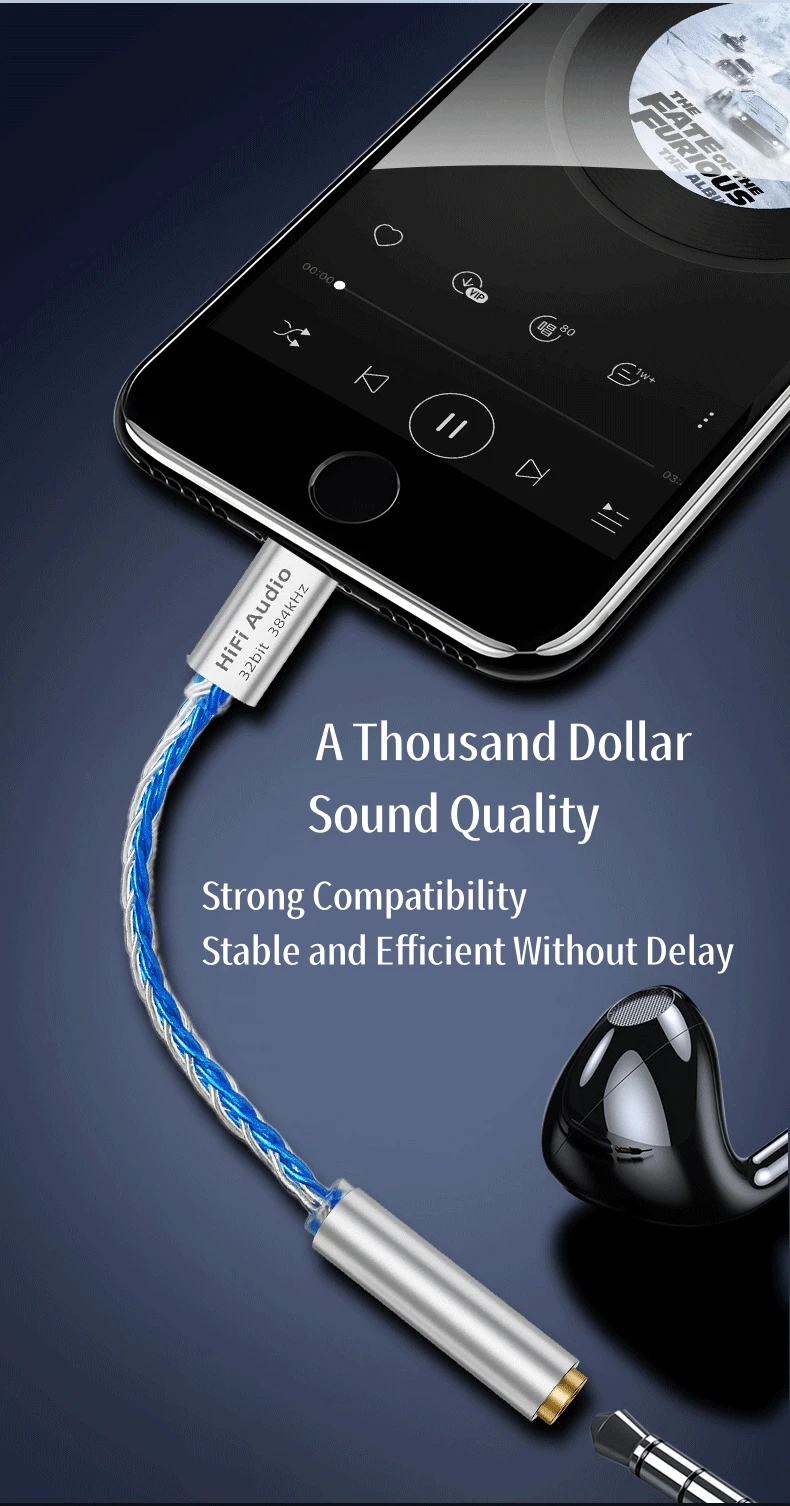 Type C to 3.5mm Jack USB Cable HiFi Audio Amp Headphone Adapter HD Mic for iPhone16/15 Samsung Xiaomi Huawei Earphones Converter