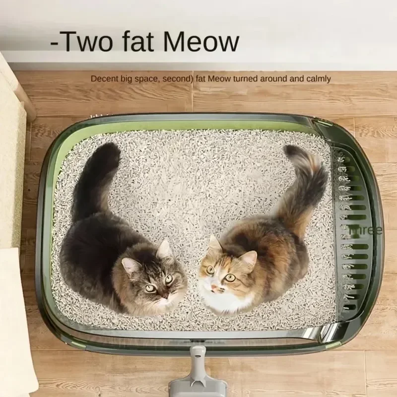 Kitty Sandbox Cat Litter Box Semi-enclosed Splashproof Cat Tray Cat Toilet Cleaning Basin Supplies Pet Toilet Kitten Tray Bedpan