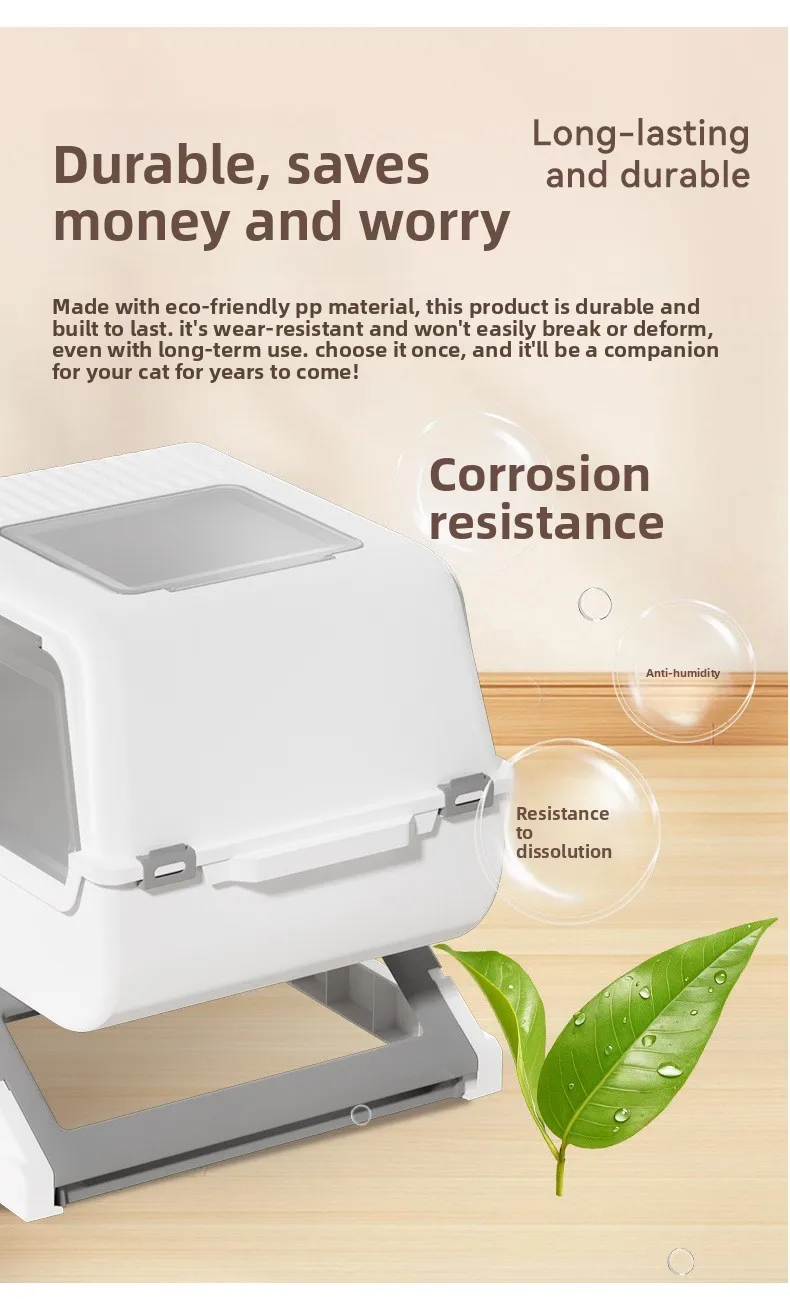 Household Semi-automatic Cat Litter Box Closed Oversized Anti-splash Toilet Free of Shoveling Feces Special Pet Toilet
