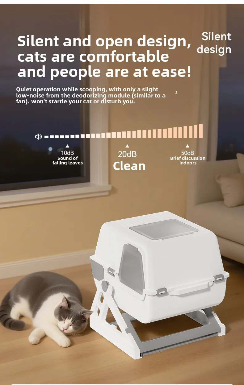 Household Semi-automatic Cat Litter Box Closed Oversized Anti-splash Toilet Free of Shoveling Feces Special Pet Toilet