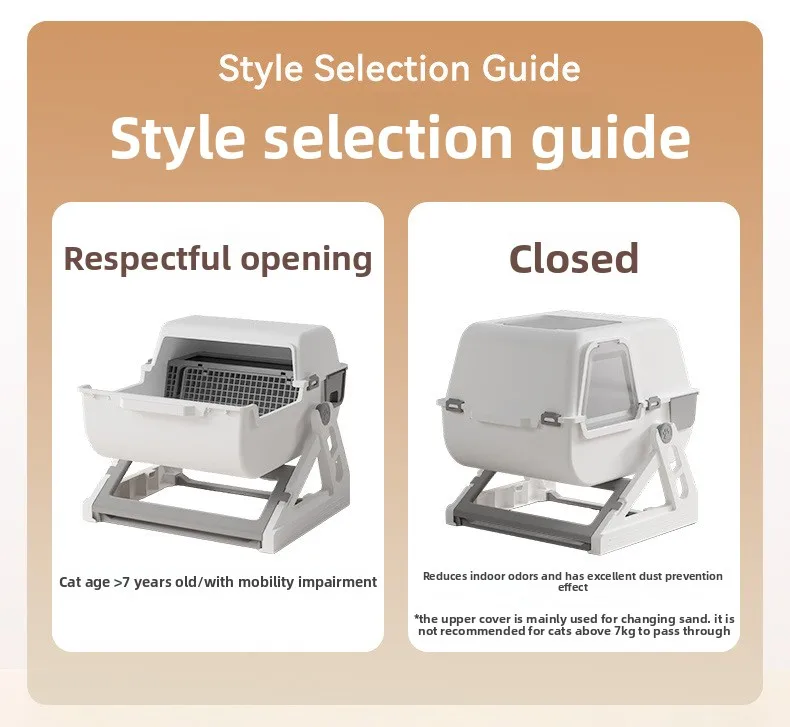 Household Semi-automatic Cat Litter Box Closed Oversized Anti-splash Toilet Free of Shoveling Feces Special Pet Toilet