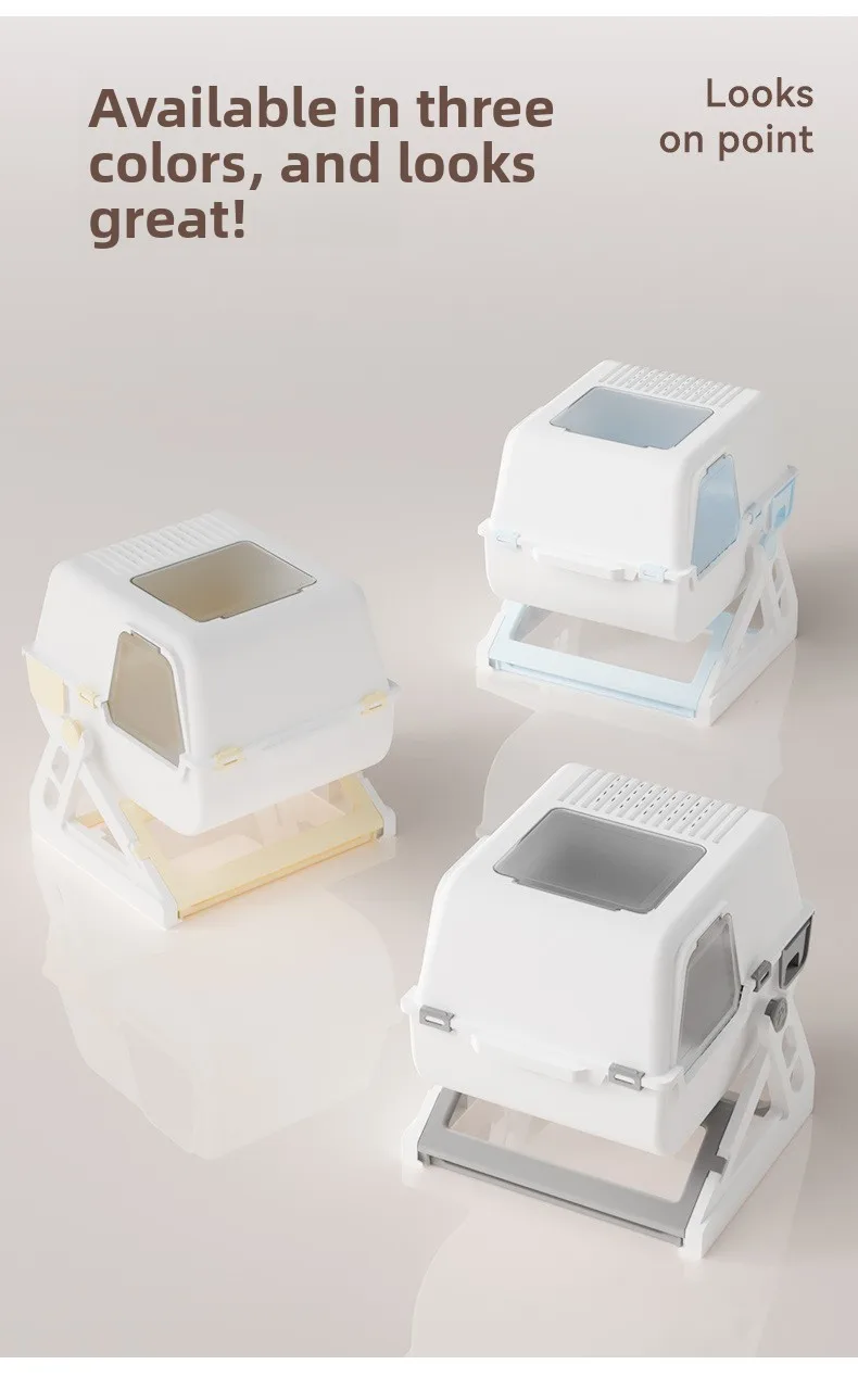 Household Semi-automatic Cat Litter Box Closed Oversized Anti-splash Toilet Free of Shoveling Feces Special Pet Toilet