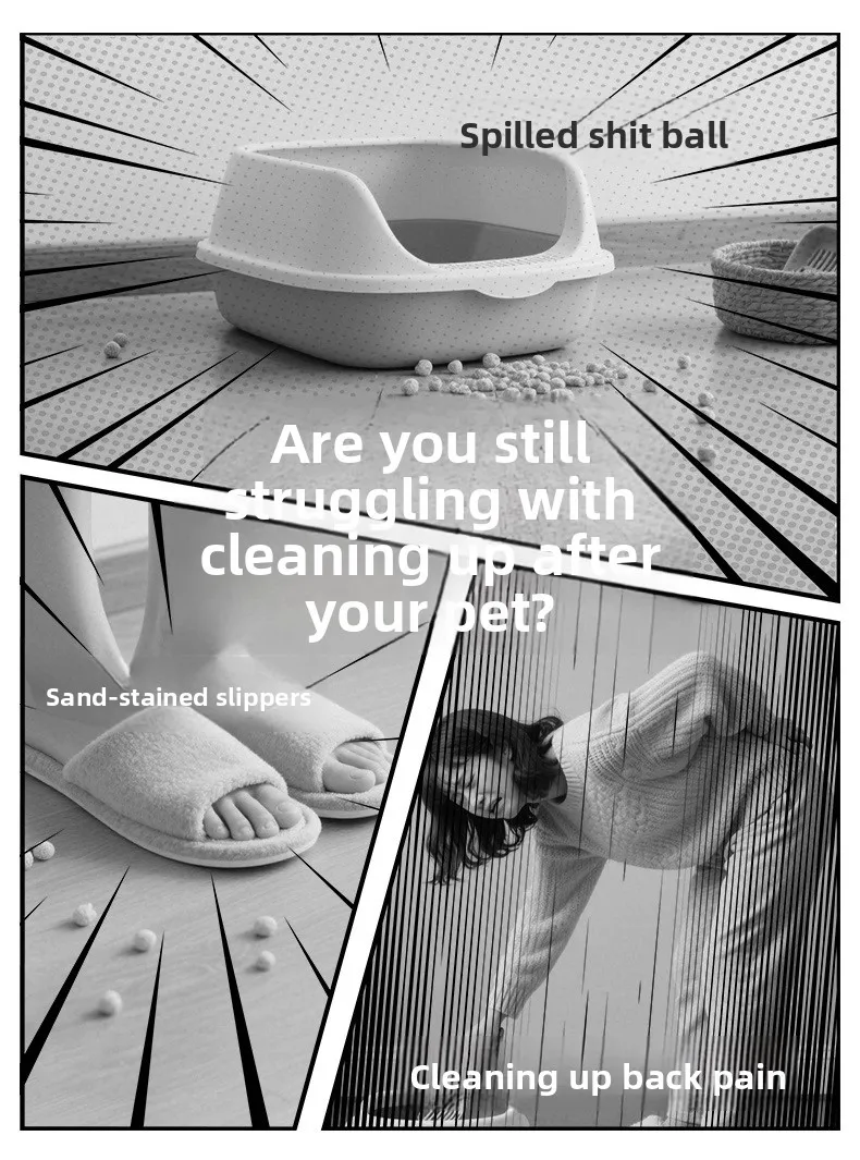 Household Semi-automatic Cat Litter Box Closed Oversized Anti-splash Toilet Free of Shoveling Feces Special Pet Toilet