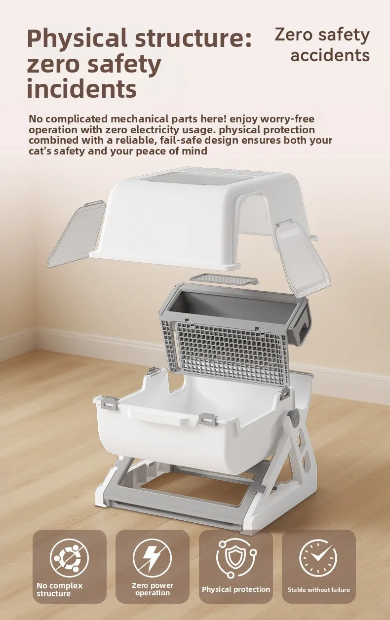 Household Semi-automatic Cat Litter Box Closed Oversized Anti-splash Toilet Free of Shoveling Feces Special Pet Toilet