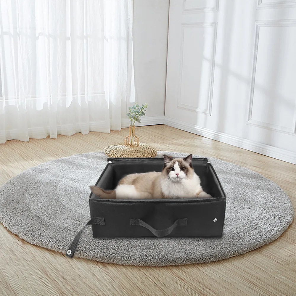 Portable Folding Travel Pet Litter Box Dog Toilet Tray Folding Cat Litter Potty Waterproof Outdoor Foldable Cat Litter Box