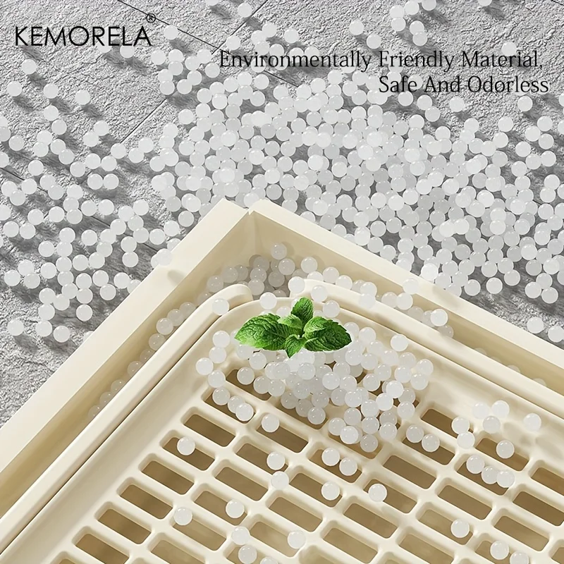 KEMORELA EXtra Large Stainless Steel Cat Litter Box with Lid - Enclosed LitterPan High-Sided Resistant Leak-Proof Cat Litter Mat