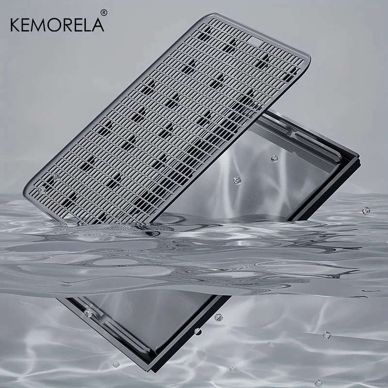 KEMORELA EXtra Large Stainless Steel Cat Litter Box with Lid - Enclosed LitterPan High-Sided Resistant Leak-Proof Cat Litter Mat