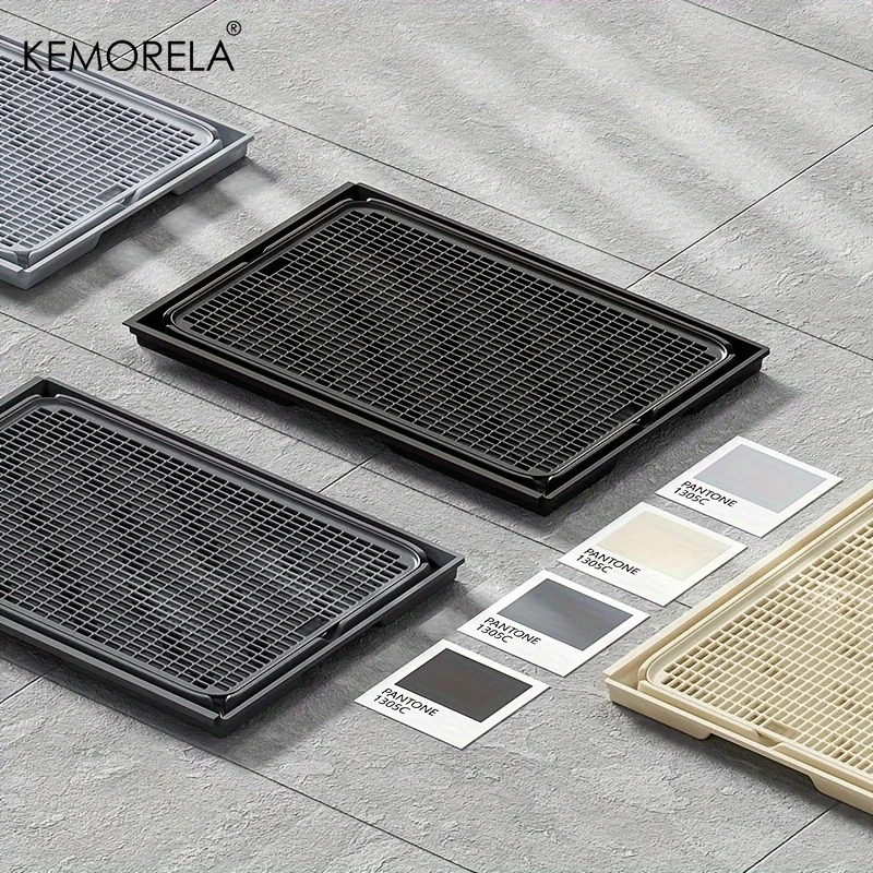 KEMORELA EXtra Large Stainless Steel Cat Litter Box with Lid - Enclosed LitterPan High-Sided Resistant Leak-Proof Cat Litter Mat