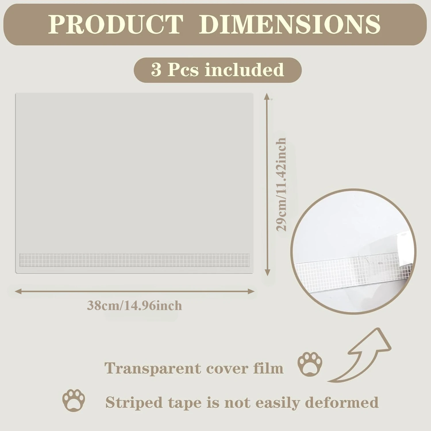 3 Pack Litter Box Privacy Screen、Open Top Anti-Splash Guard、Transparent、Easy Clean