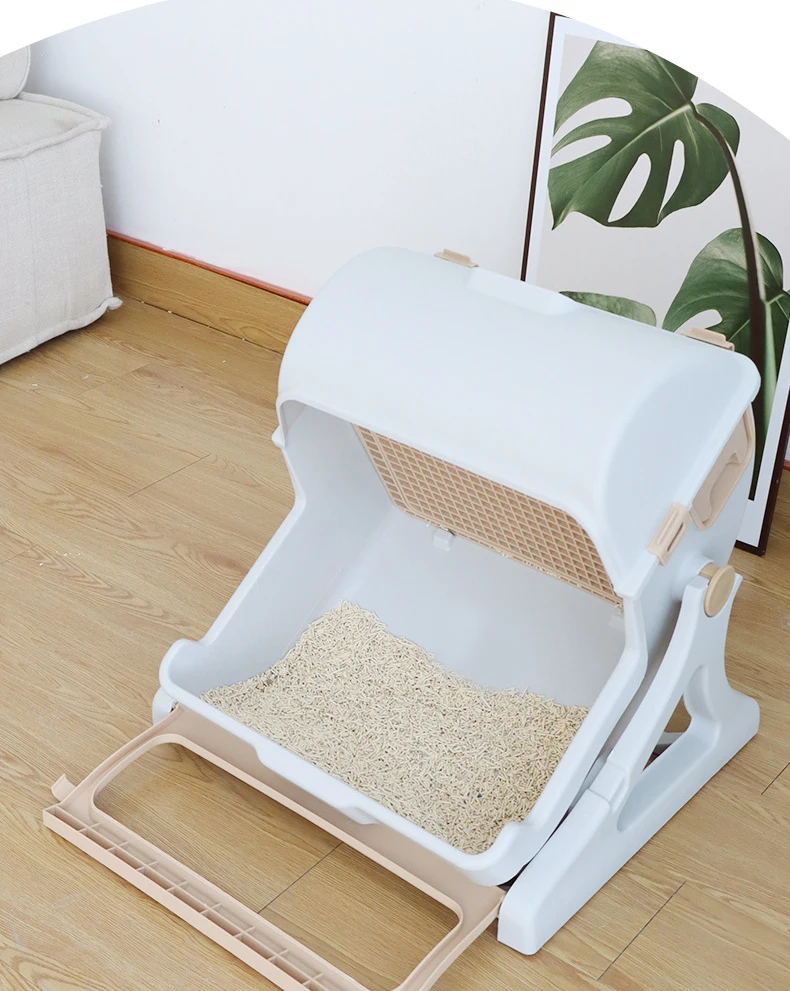 Cat Litter Box Sandbox Tray Filler For Cats Toilet Self-Cleaning Dustbin With Absorbent Crystal Garbage Sanitation
