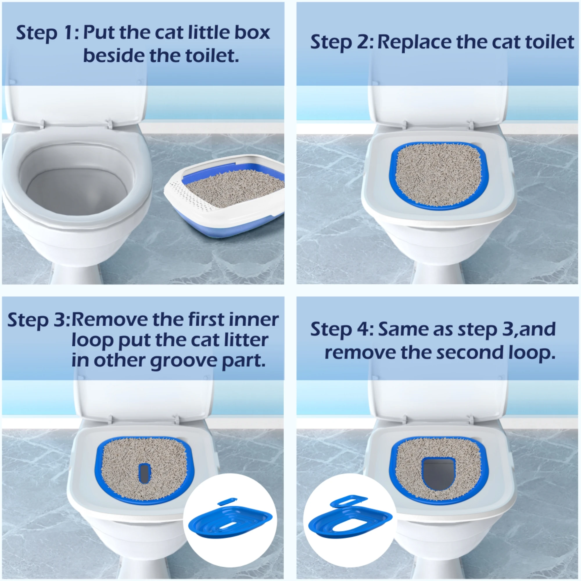 Pet Cat and Dog Toilet Training Artifact Kit Sand Tray Toilet Removable Reusable Trainer Toilet Pet Cleaning Training Products