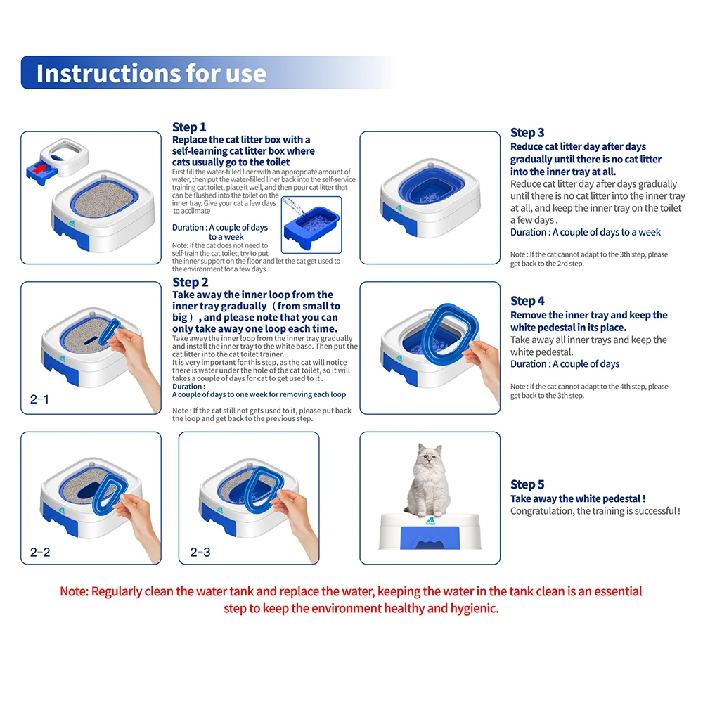 New Open Self Service Cat Toilet Large Capacity Recycling Convenient Trainer Set Safe Protection Cat Toilet