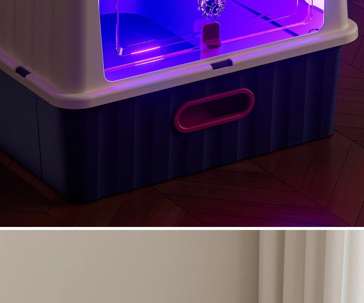 Extra Large Enclosed Cat Litter Box With UV Sterilization Drawer Type Anti Splash Odor Control Spacious For Fat Cats Easy Clean