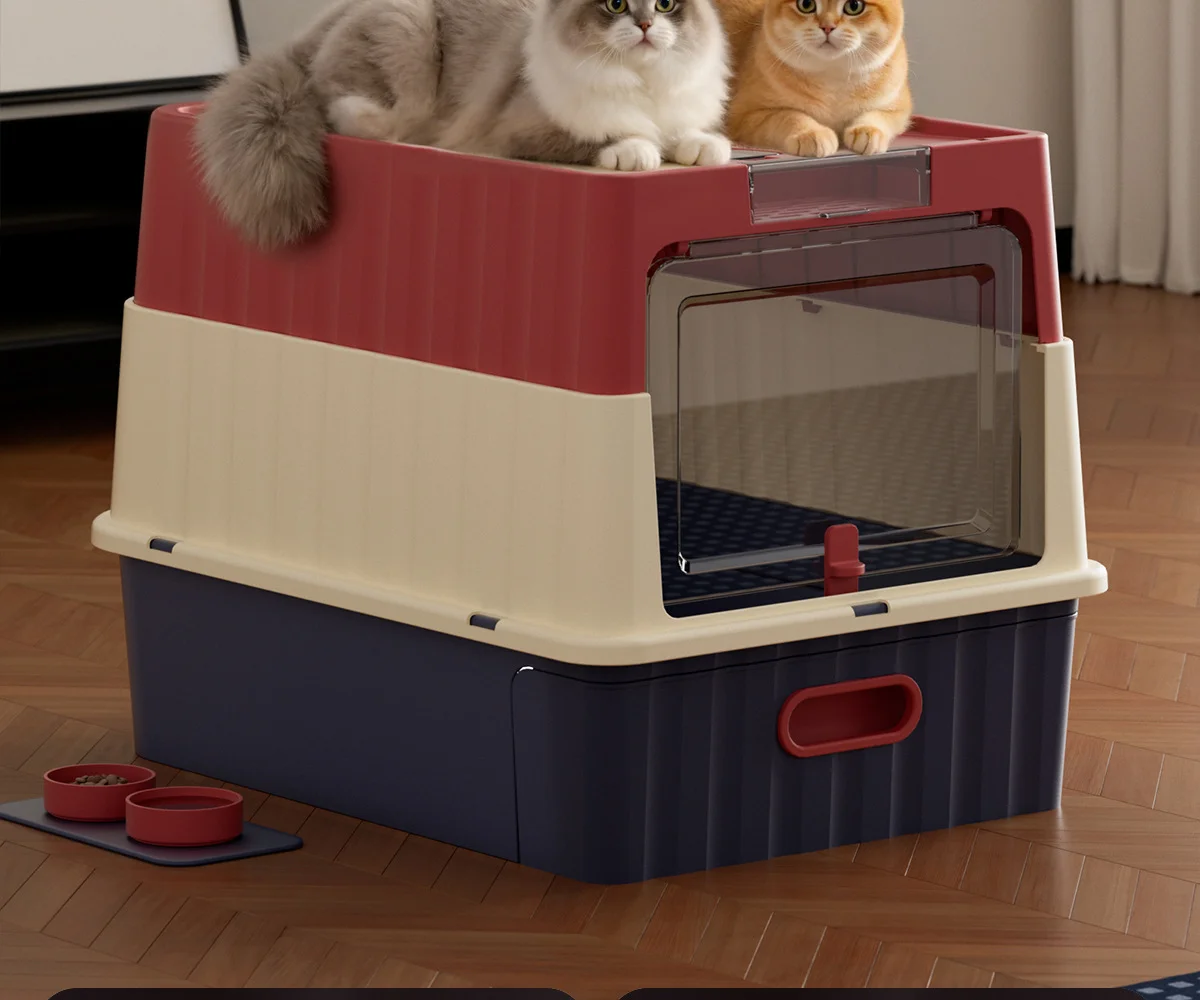 Extra Large Enclosed Cat Litter Box With UV Sterilization Drawer Type Anti Splash Odor Control Spacious For Fat Cats Easy Clean