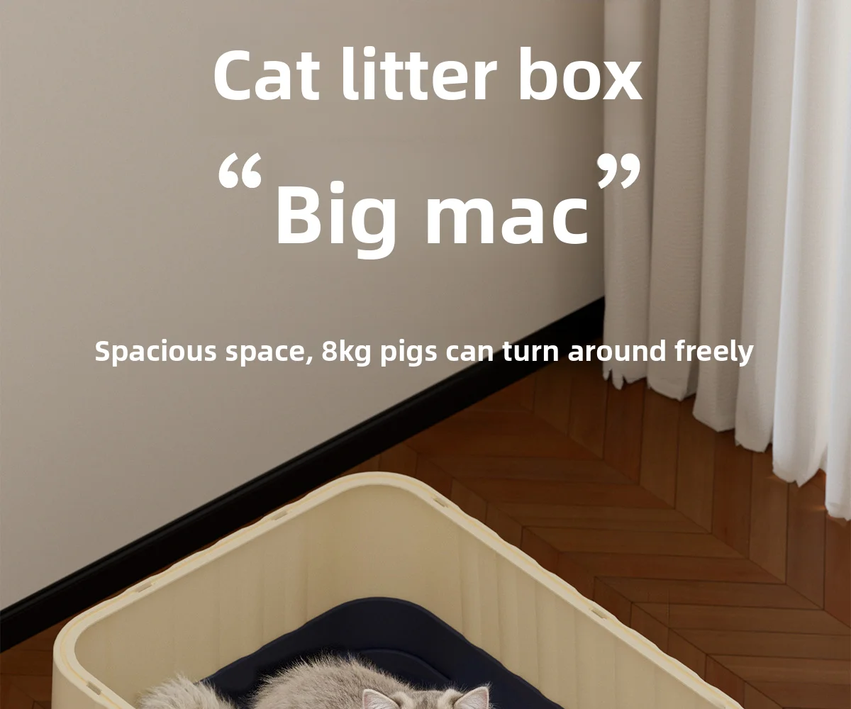Extra Large Enclosed Cat Litter Box With UV Sterilization Drawer Type Anti Splash Odor Control Spacious For Fat Cats Easy Clean