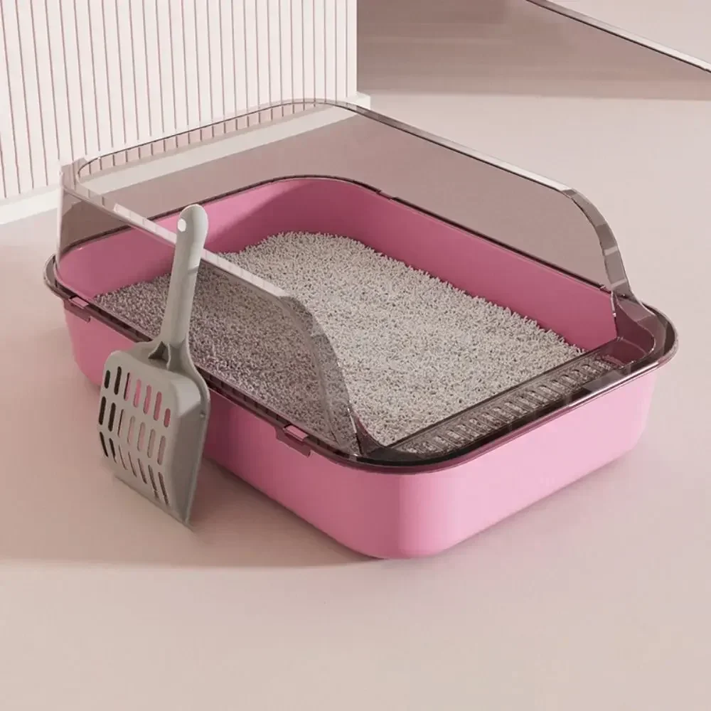 Open Top Cat Litter Box Bedpan Splashproof with High Side Kitten Litter Pan Kitten Toilet for Small Pets Rabbit Indoor Cats Pet