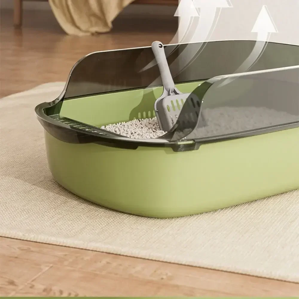 Open Top Cat Litter Box Bedpan Splashproof with High Side Kitten Litter Pan Kitten Toilet for Small Pets Rabbit Indoor Cats Pet