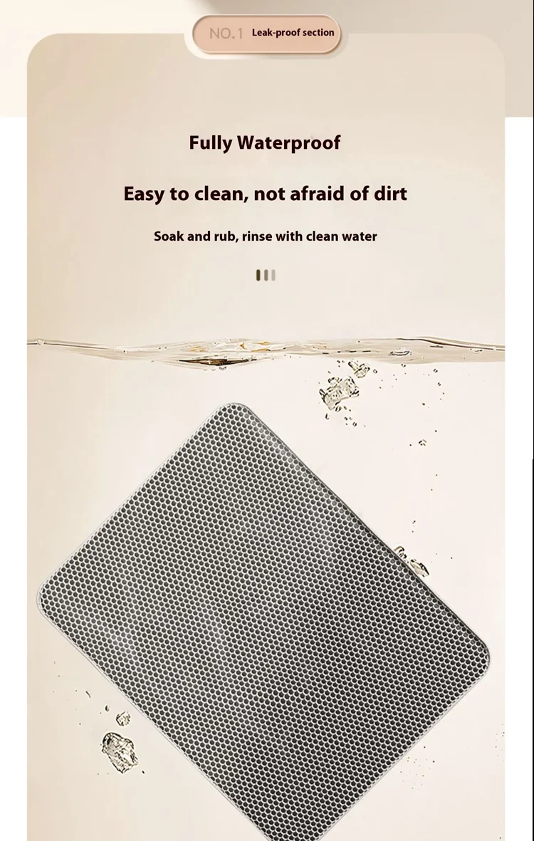 Cat Litter Mat Waterproof Anti-slip Double Layer Extra Large Reusable Washable Anti-dirty Floor Mat For Pet Cat Litter Box