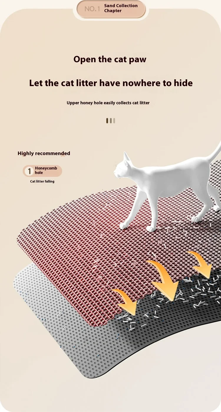 Cat Litter Mat Waterproof Anti-slip Double Layer Extra Large Reusable Washable Anti-dirty Floor Mat For Pet Cat Litter Box