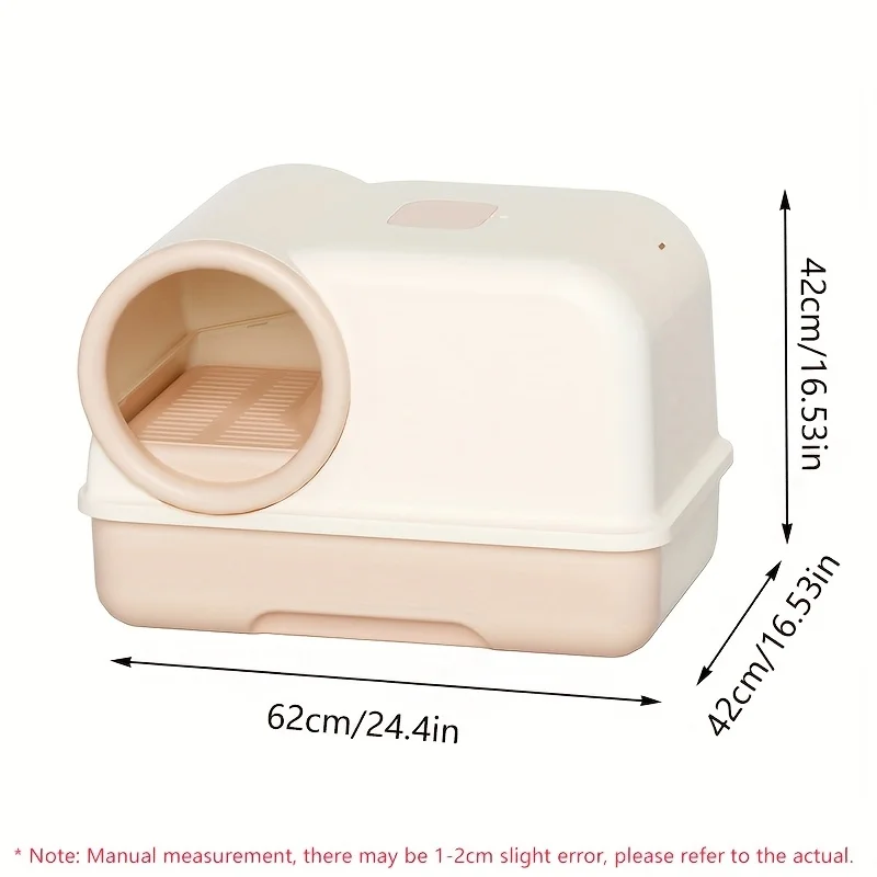 Cat Litter Box with Corridor & Drawer Design | Fully Enclosed Odor Control & Anti-Tracking Toilet | Easy-Clean Kitty Litter Pan