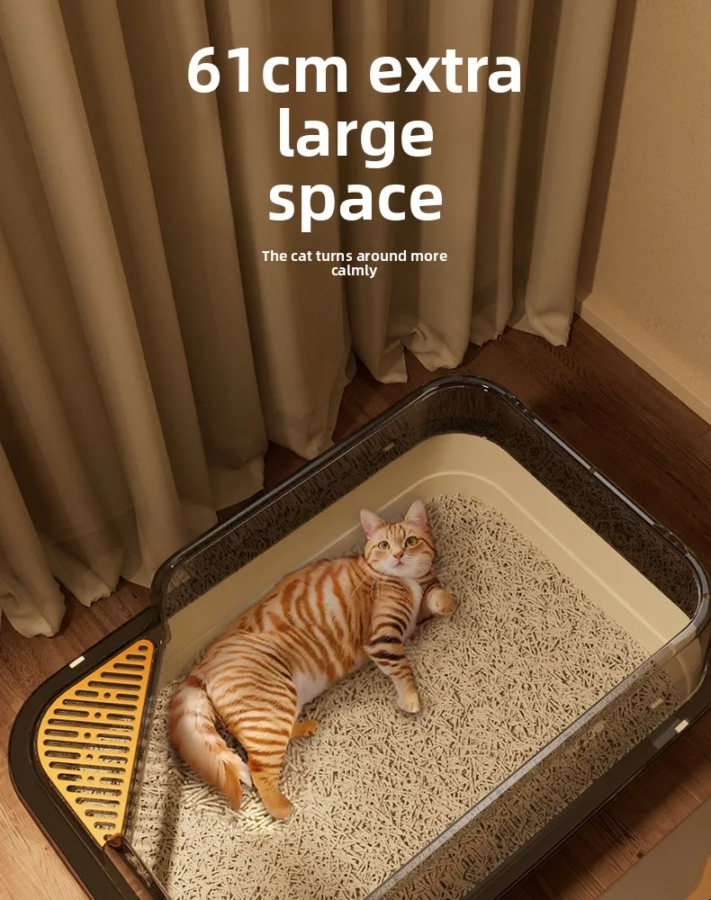 Cat Litter Box Oversized Splash-proof Plastic Cat Litter Box Large Take-out Pet Cat Toilet Pet Supplies