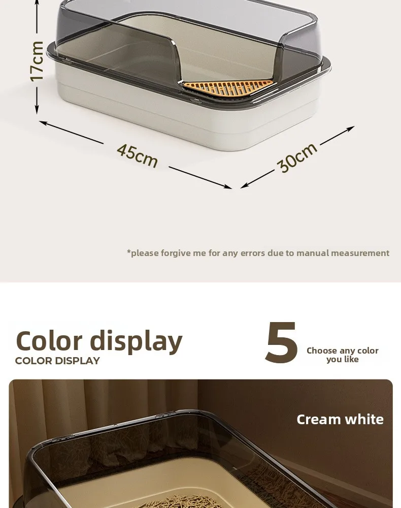Cat Litter Box Oversized Splash-proof Plastic Cat Litter Box Large Take-out Pet Cat Toilet Pet Supplies