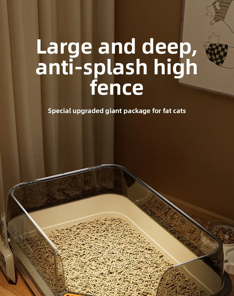 Cat Litter Box Oversized Splash-proof Plastic Cat Litter Box Large Take-out Pet Cat Toilet Pet Supplies