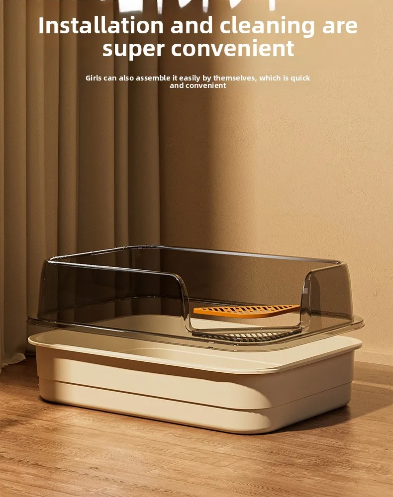 Cat Litter Box Oversized Splash-proof Plastic Cat Litter Box Large Take-out Pet Cat Toilet Pet Supplies