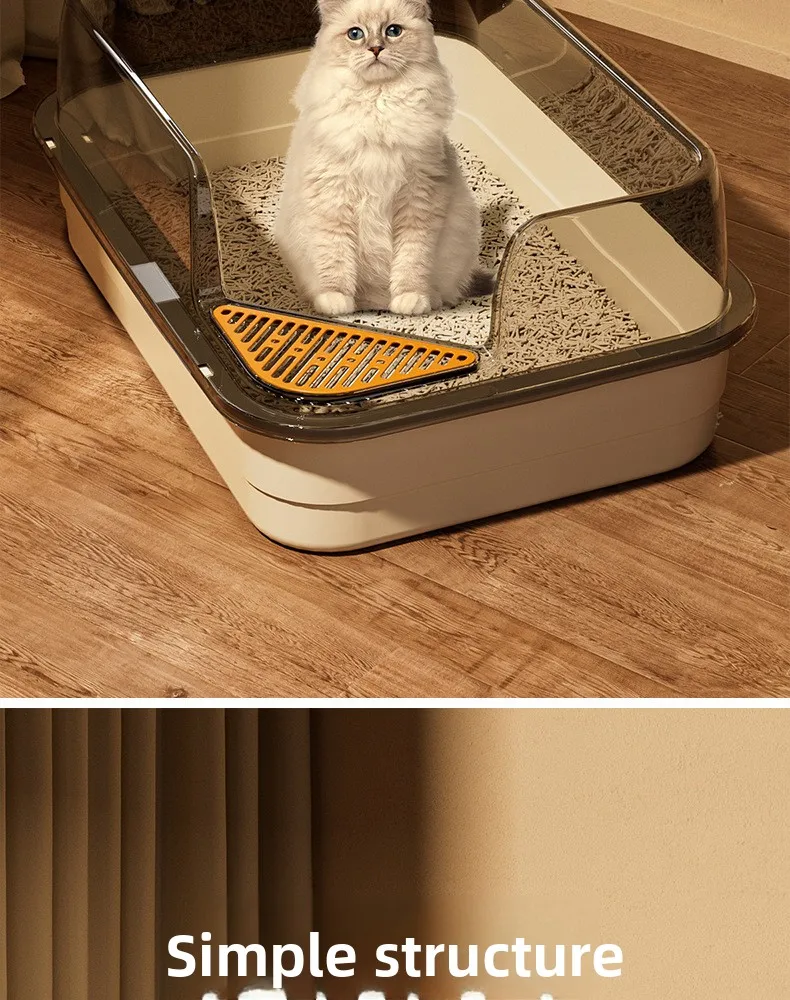 Cat Litter Box Oversized Splash-proof Plastic Cat Litter Box Large Take-out Pet Cat Toilet Pet Supplies