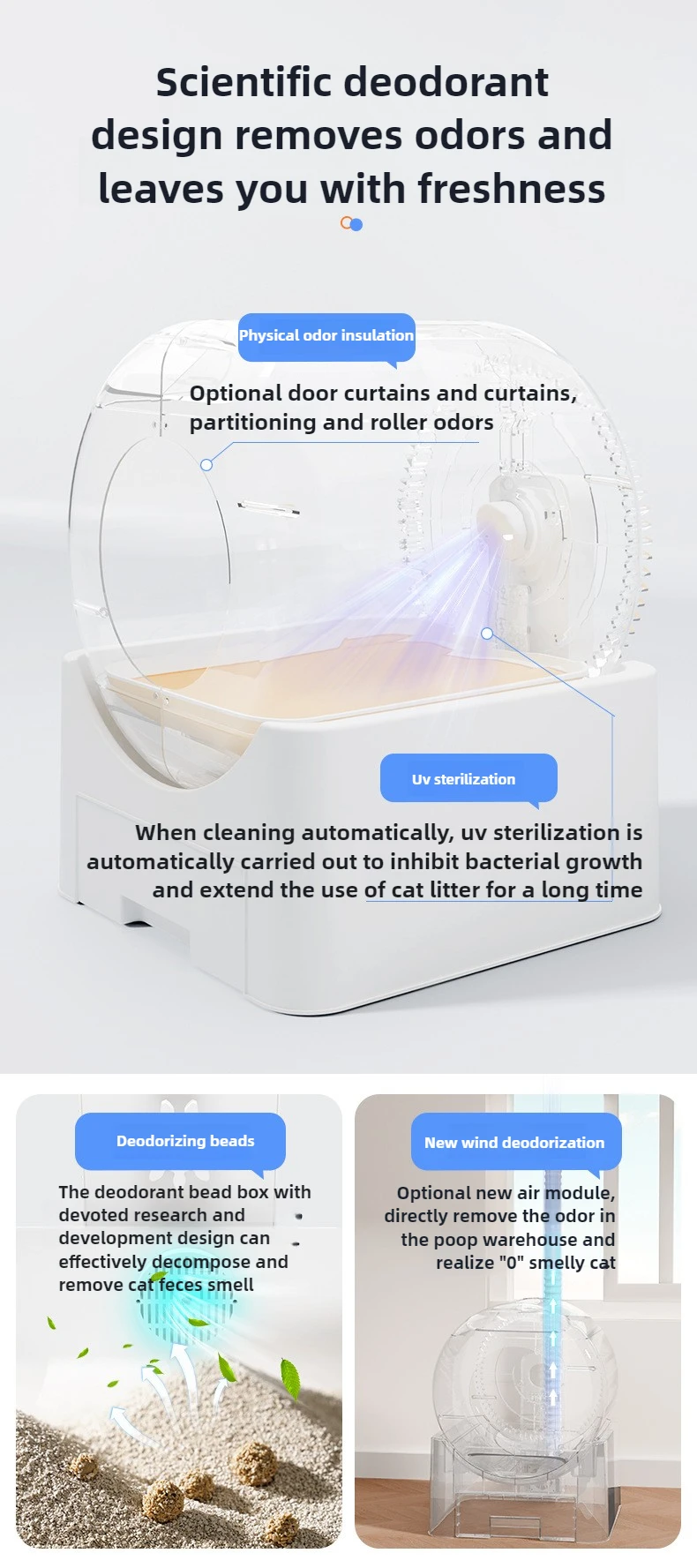 Fully Automatic Pet Cat Litter Box Automatic Cat Litter Box with APP Large Capacity Self Cleaning Litter Box for Multiple Larg