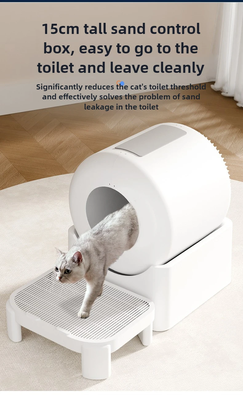 Fully Automatic Pet Cat Litter Box Automatic Cat Litter Box with APP Large Capacity Self Cleaning Litter Box for Multiple Larg