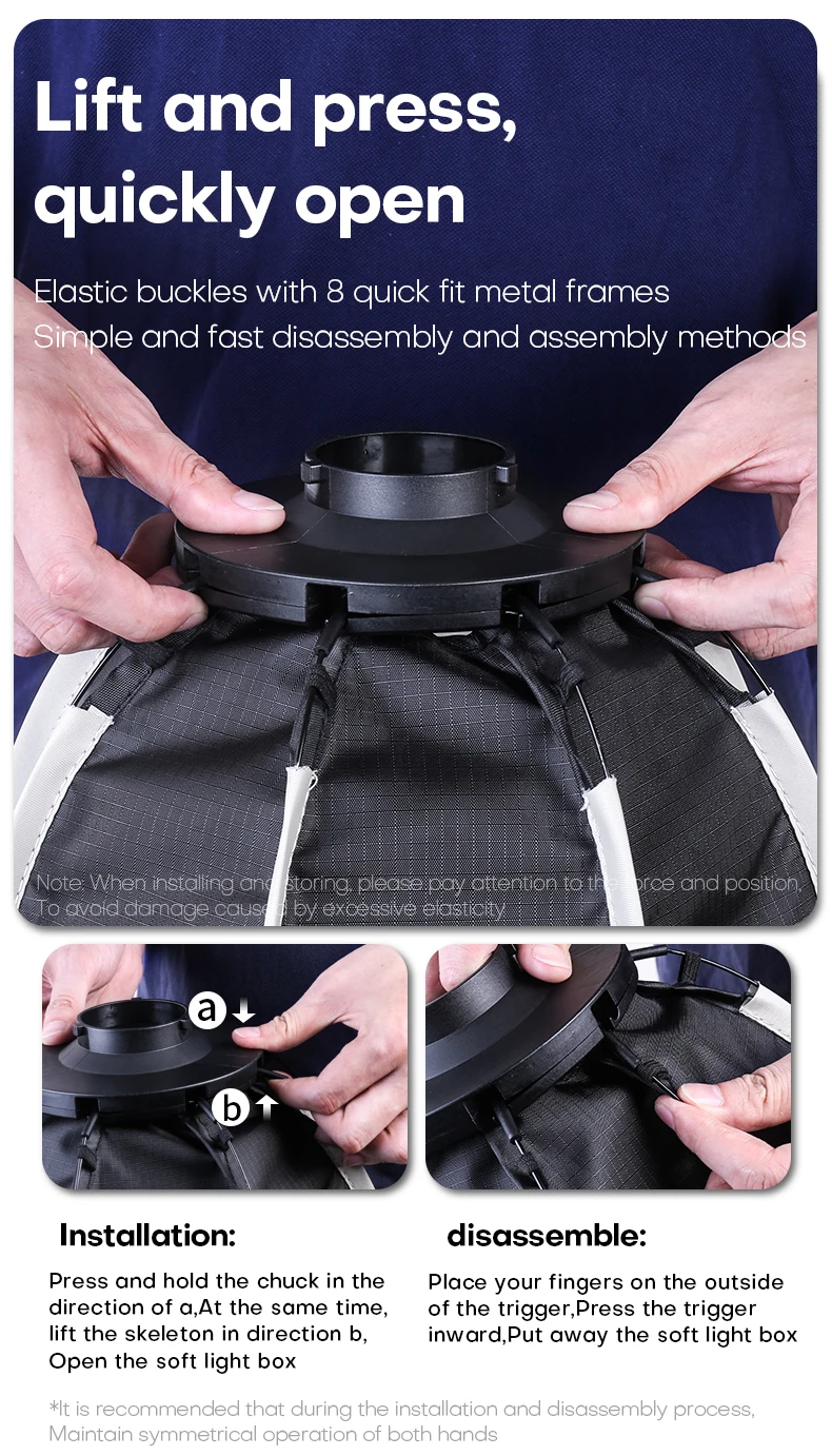 30cm Parabolic Softbox Mini Bowens Mount Quick mount and release for studio shooting continuous lighting flash matches ZU60/ZU80