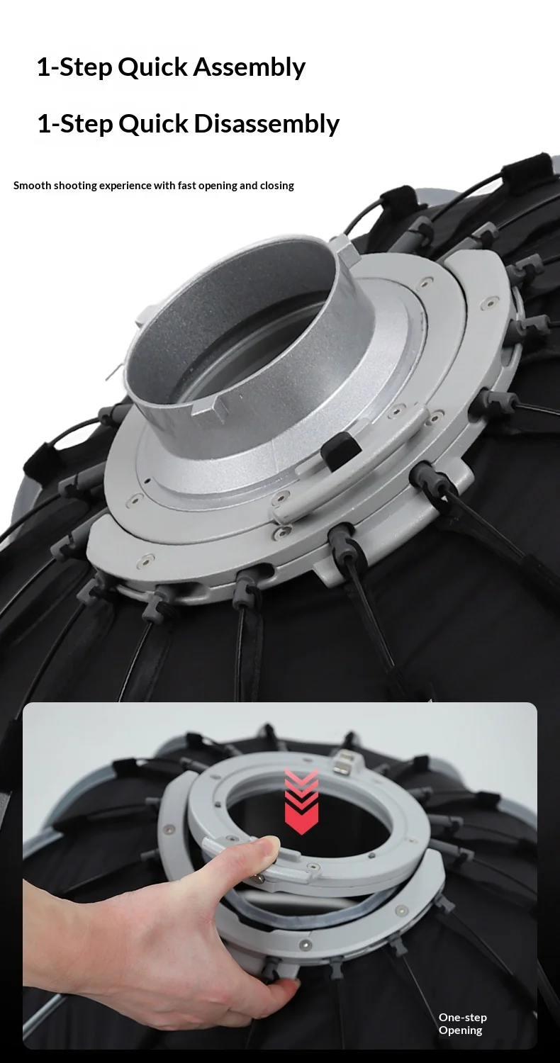 Triopo KP3 Quick Fold Deep Parabolic Softbox 60/90/120cm Bowens Mount Honeycomb Grid Compatible with Godox JINBEI