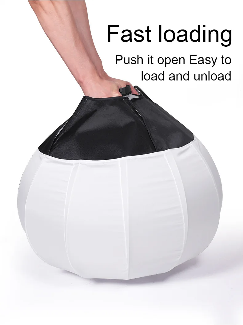 Bowens Mount Spherical Softbox Ball Lantern Diffuser Quick Setup For Studio Flash Monolight Photo Video Live Streaming