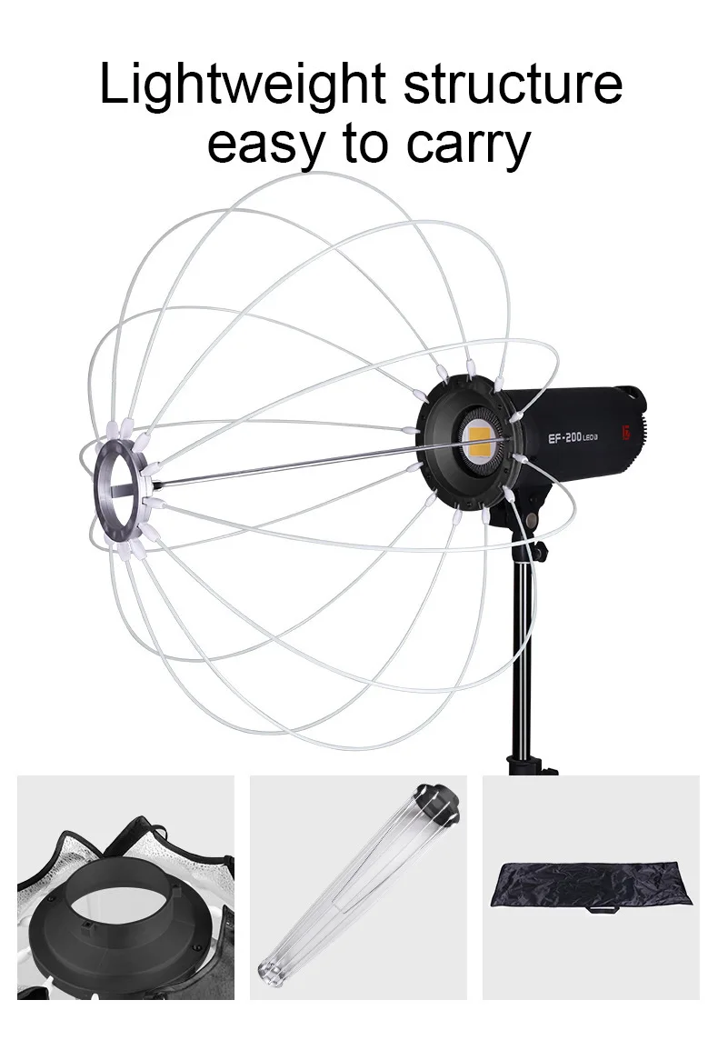 Bowens Mount Spherical Softbox Ball Lantern Diffuser Quick Setup For Studio Flash Monolight Photo Video Live Streaming