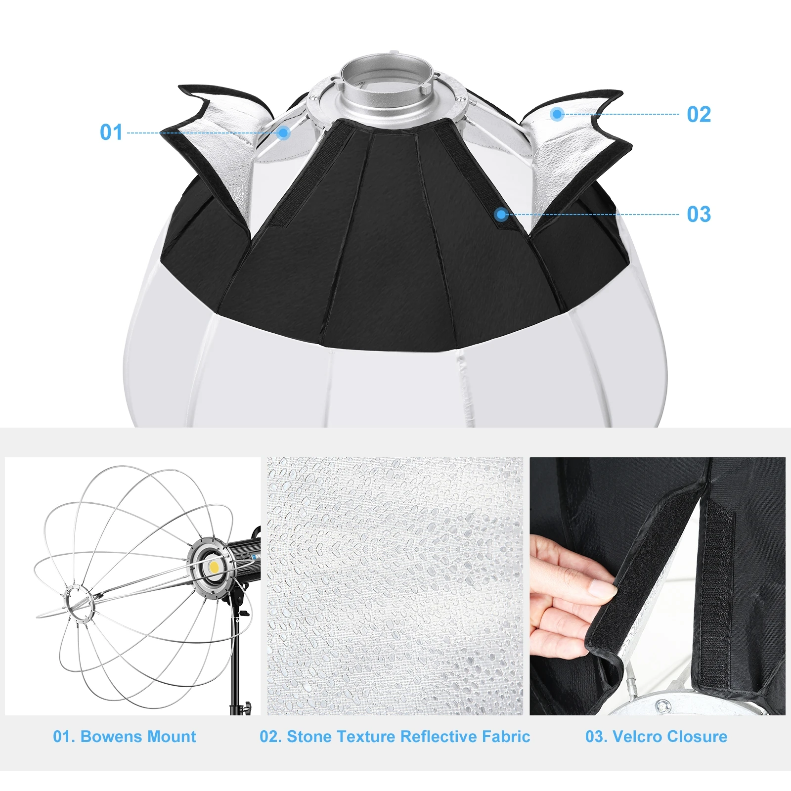 PULUZ 65cm Lantern Softbox SpeedLite Flash Light Foldable Spherical Diffuser Cover with Bowens Mount Photography Accessories